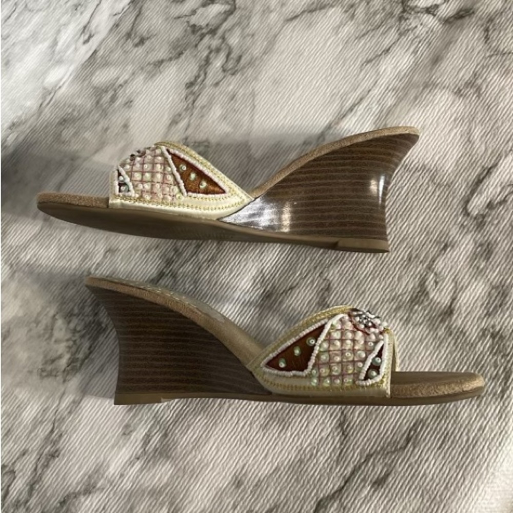 Cato beaded wedges shoes ,size 6 - Picture 6 of 11